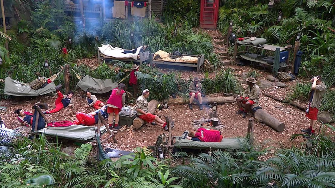 Campmates Lisa Riley, Shona McGarty, Kelly Brook, and Ruby Wax in the jungle camp for 'I'm a Celebrity... Get Me Out of Here!'