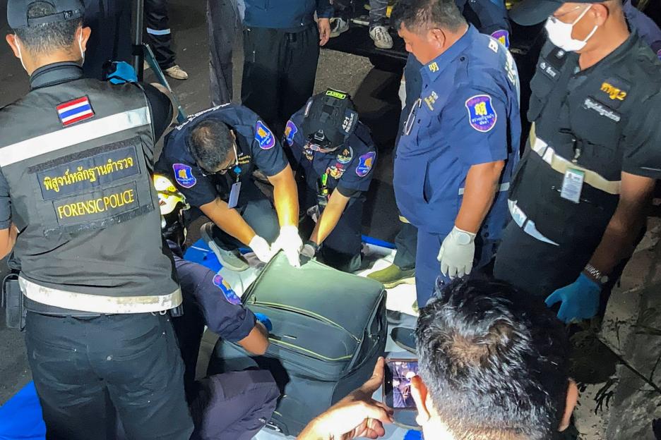 A suitcase containing body of Thai teenager found near railway in Pattaya