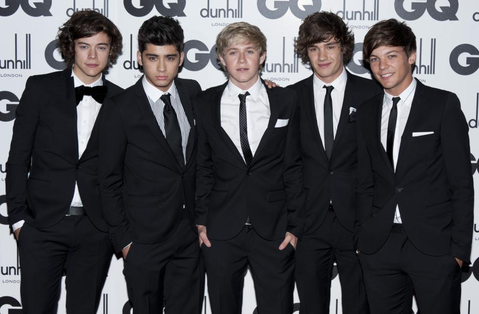 One Direction members Harry Styles, Zain Malik, Niall Horan, Louis Tomlinson, and Liam Payne at the 2011 GQ Men of the Year Awards.
