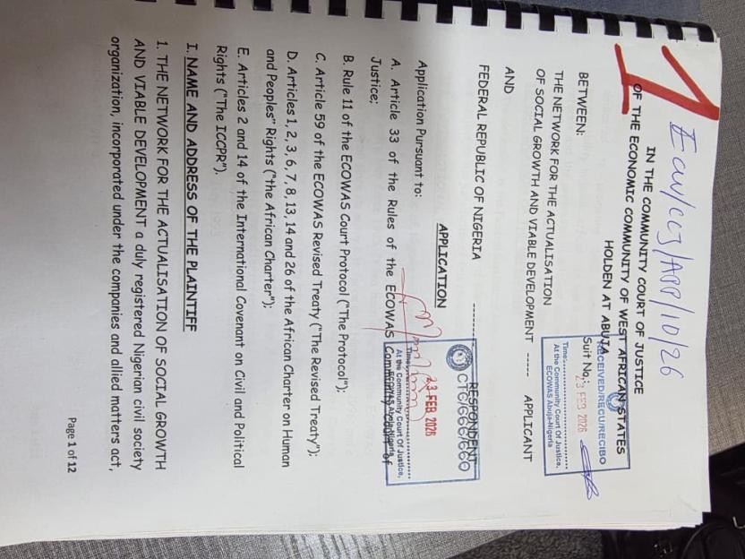 Nigerian Government Faces ECOWAS Court Over Claims of Tampered Tax Legislation