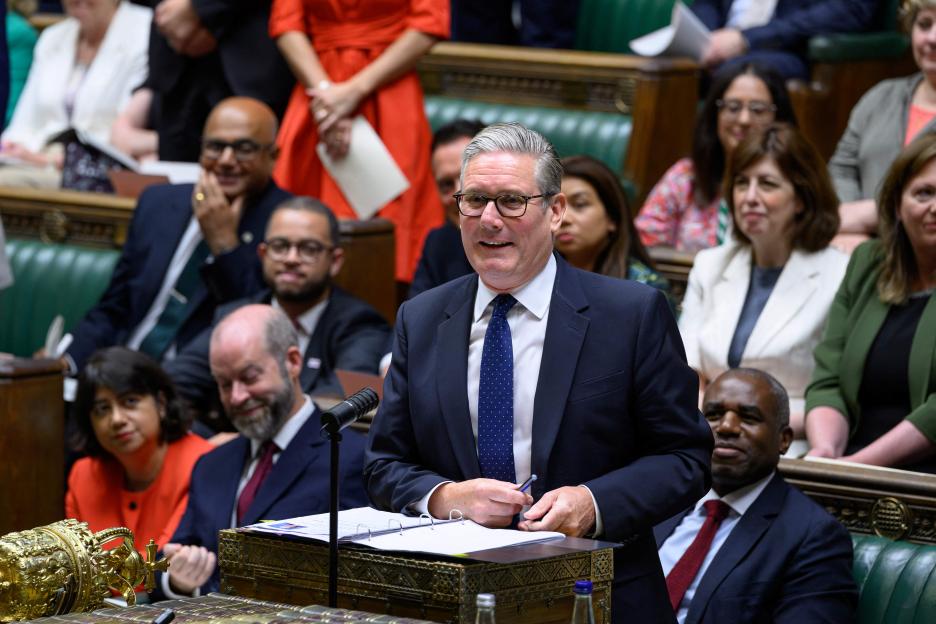 Britain's Prime Minister Keir Starmer speaking at his last 'Prime Minister's Questions' session.