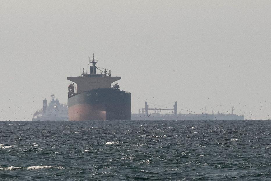 : Cargo ships in the Gulf, near the Strait of Hormuz