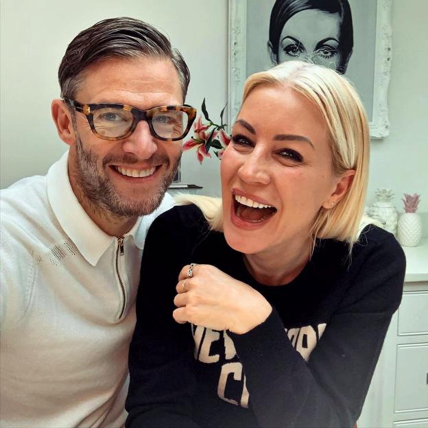 Denise Van Outen and Eddie Boxshall smiling together.