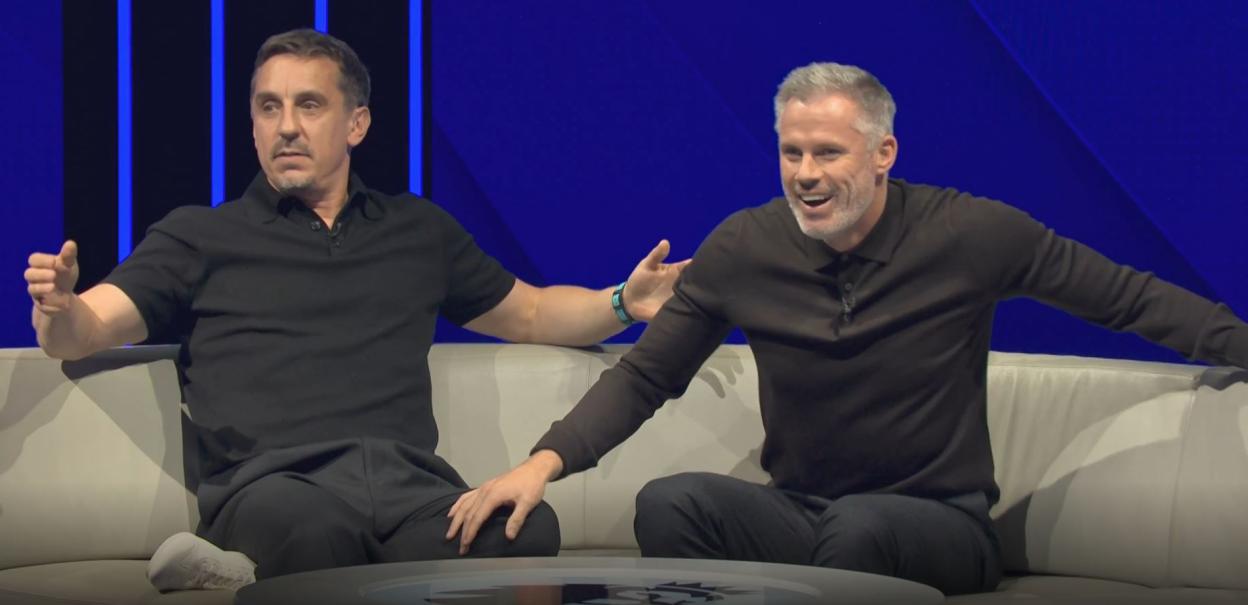 "Fans Can't Stop Laughing as Jamie Carragher Roasts Gary Neville's Baggy Trousers on Live TV!"
