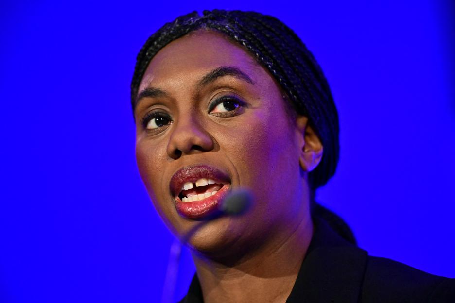 Kemi Badenoch speaking at the Confederation of British Industry annual conference.