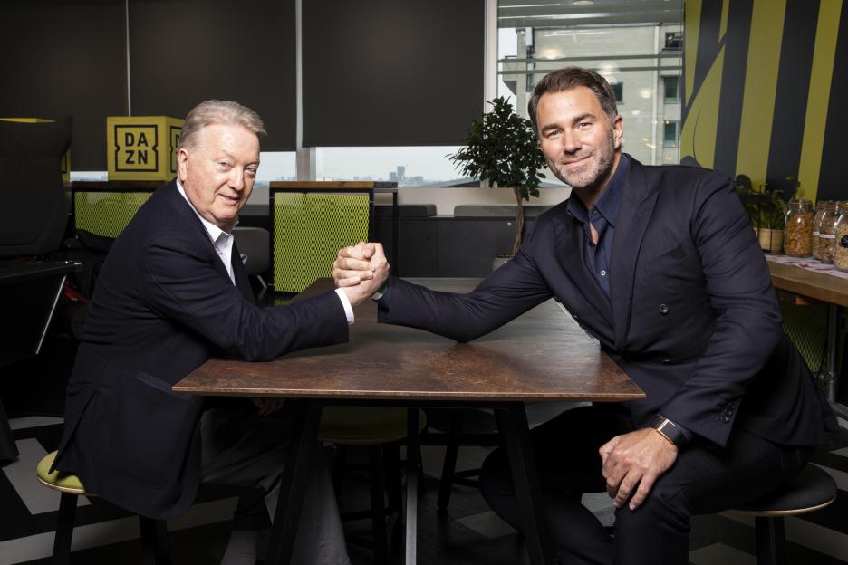 Tm Kershaw interview with boxing promotors Eddie Hearn and Frank Warren DAZN offices