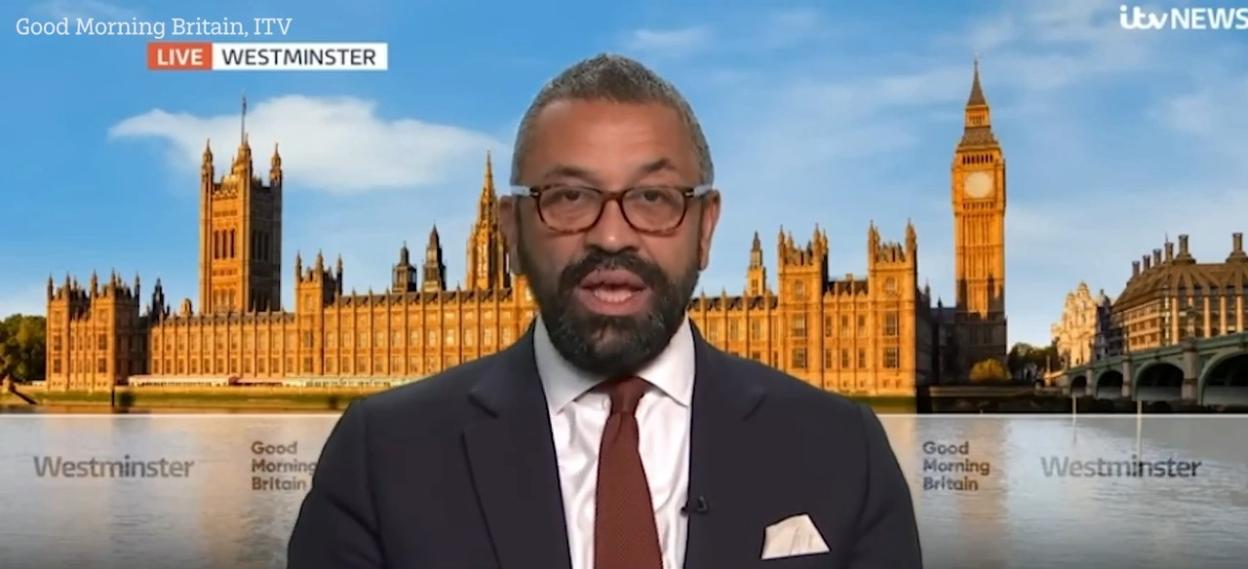 News anchor James Cleverly discussing the four-day work week from Westminster.