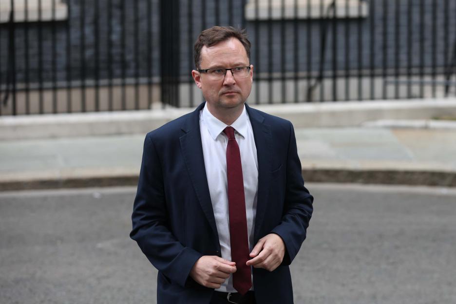 Alex Norris, Secretary of State for Justice, leaving 10 Downing Street.