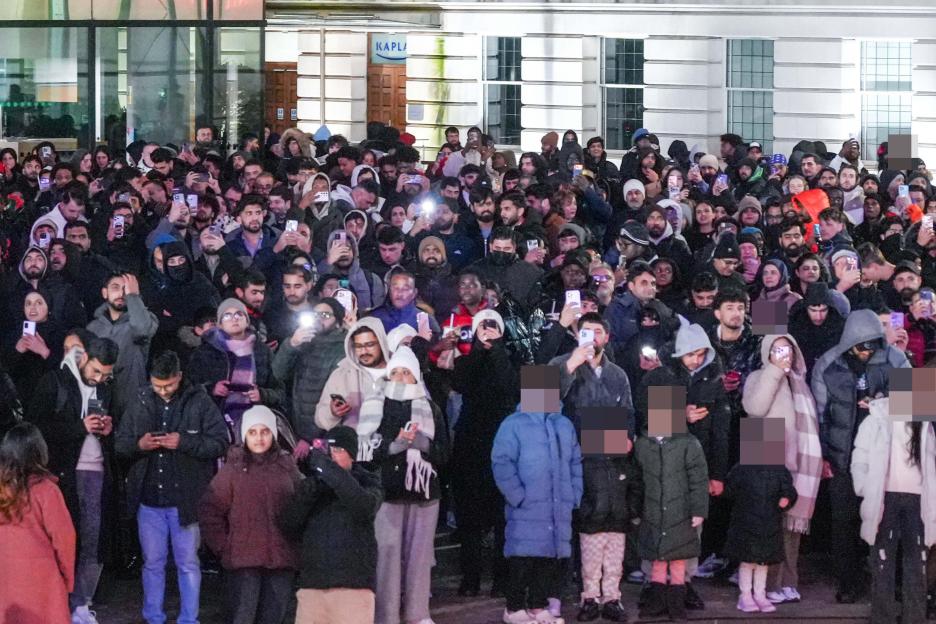 Centenary Square, Birmingham 31st December 2025 - Once again, hundreds of people came to Birmingham city center to watch fireworks despite repeated calls for them not to come by police Centenary Square, where last year the same thing happened and hit