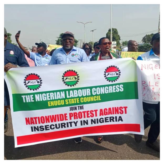 Breaking News: NLC Protest Against Insecurity Paralyzes Enugu