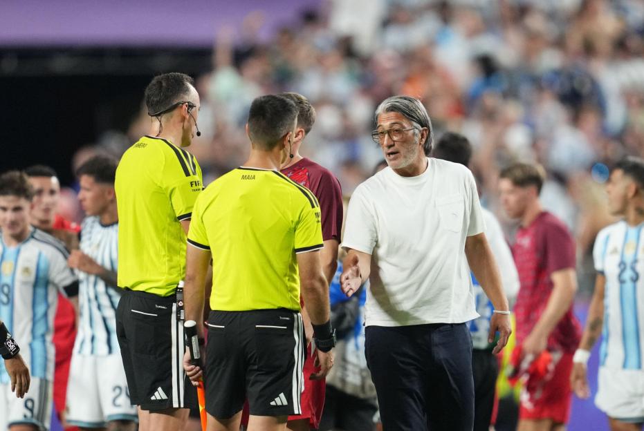 Kansas, Aarhus, USA. 11th July, 2026. MURAT YAKIN from Switzerland and JOAO PINHEIROA from Portugal during FIFA World Cup 2026: Argentina and Switzerland. (Credit Image: ¿ Ulrik Pedersen/ZUMA Press Wire) EDITORIAL USAGE ONLY! Not for Commercial USAGE
