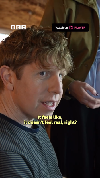 Man with reddish-brown hair saying, "It feels like, it doesn't feel real, right?"