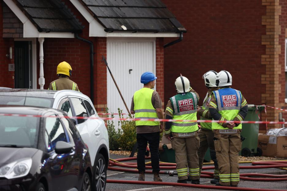 Firefighters working to control a blaze near Bristol that was reportedly caused by a lightning strike.