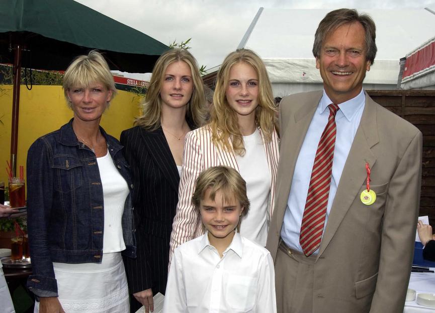 Charles Delevingne with his wife Pandora Delevingne and their daughters Chloe Delevingne, Poppy Delevingne, and Cara Delevingne.