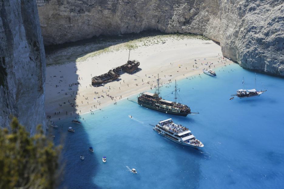Famous shipwreck beach in Zakynthos Island