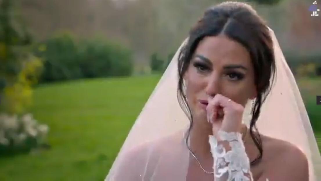 Jess from MAFS crying at her wedding.