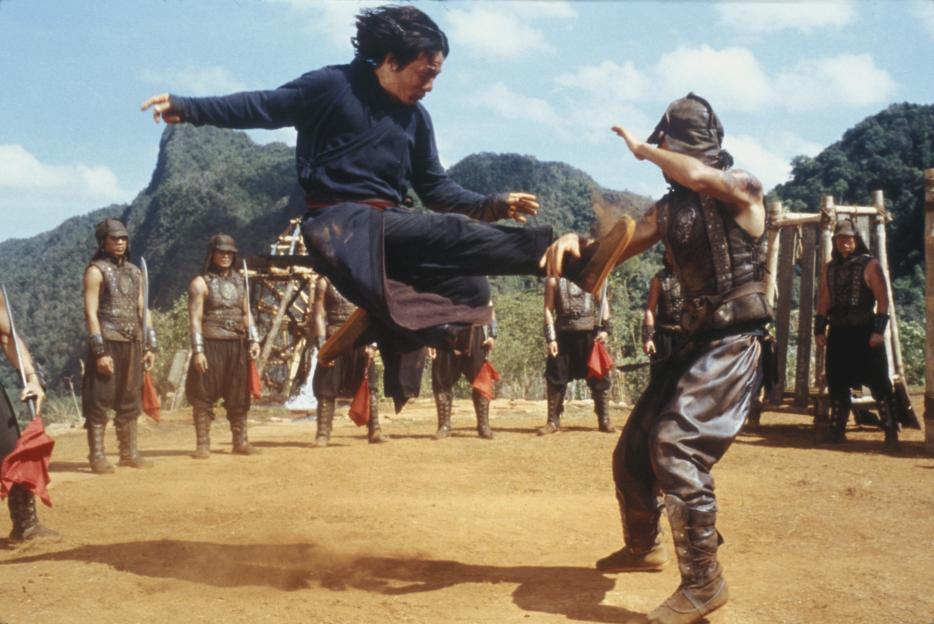 Jackie Chan kicks another fighter in "Around the World in 80 Days" (2004).