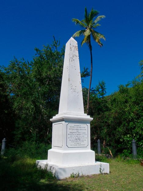 Captain James Cook memorial at Kealakekua Bay, Hawaii.